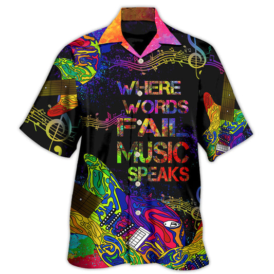 Music Guitar Where Music Speaks Limited Edition – Hawaiian Shirt