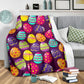 Colorful Easter Egg Pattern Flannel Blanket For Living Room And Bedroom Styling