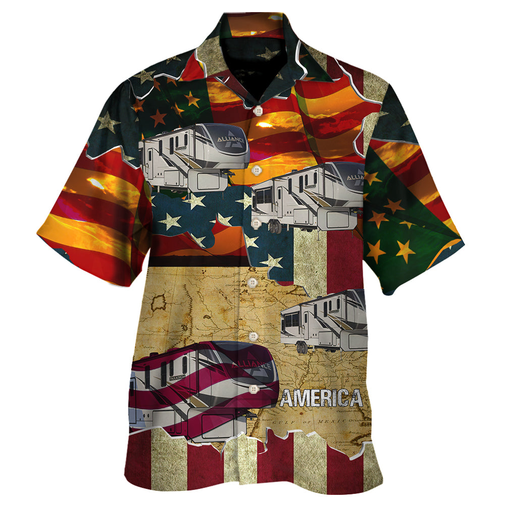 Car American Sunset Custom Design – Hawaiian Shirt