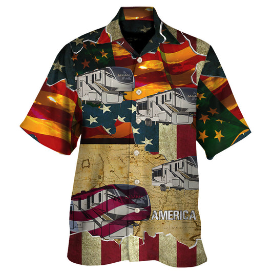 Car American Sunset Custom Design – Hawaiian Shirt