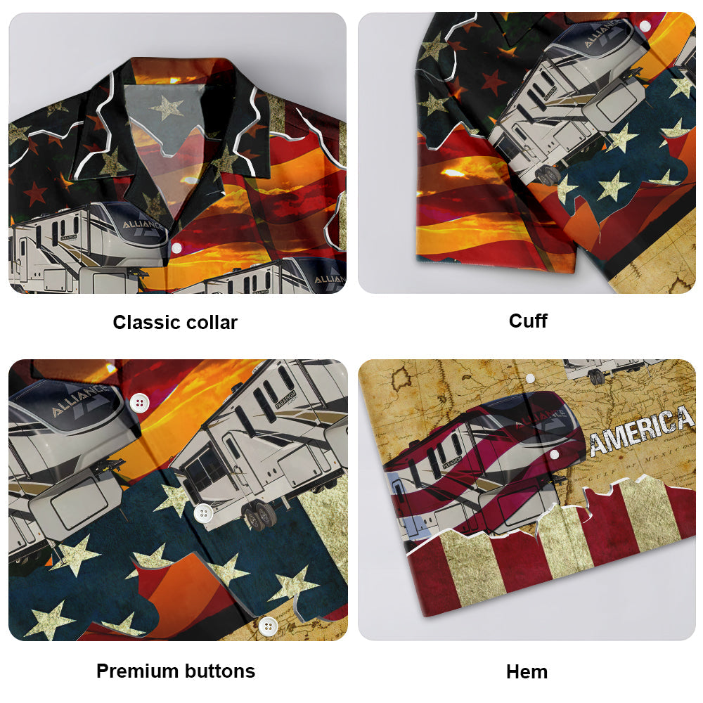 Car American Sunset Custom Design – Hawaiian Shirt