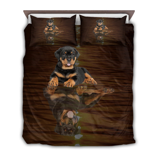 Rottweiler Dog Goodnight Believe Bedding Cover For Pet Lover Bedroom Decor And Cozy Everyday Home Style