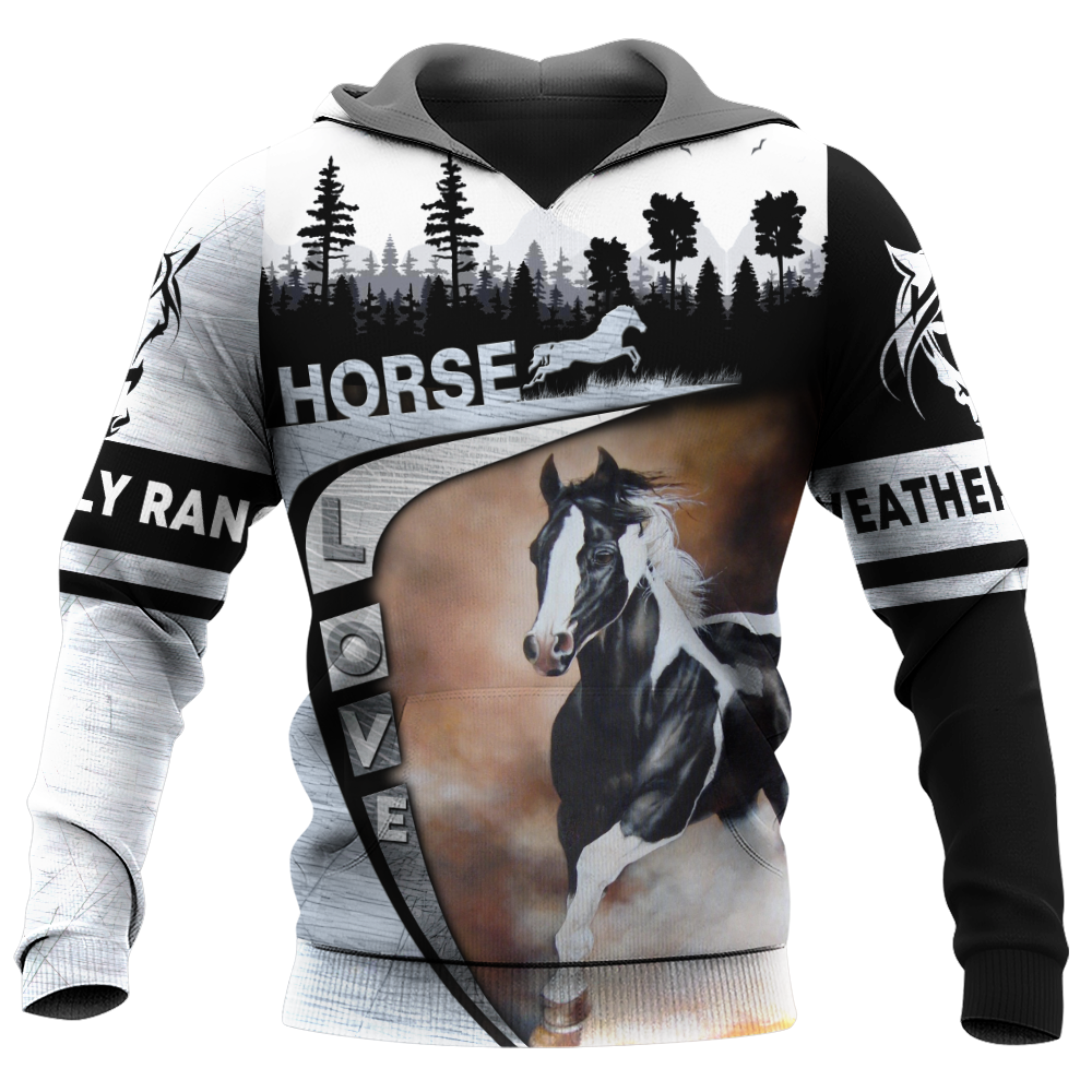 Horse Love Beautiful Horse Racing For Ray - 3D Hoodie