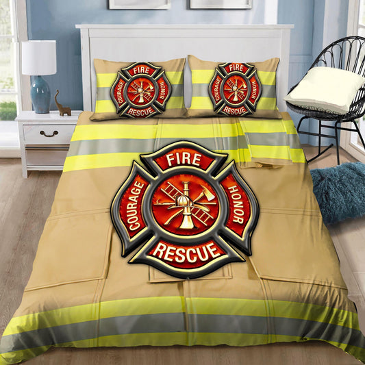 Strong Firefighter Coat Bedding Cover For Firefighter Bedroom Decor