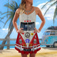 Retro Hippie Van Style – Women's Summer Sleeveless V-Neck Camisole Dress