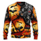 Halloween Bat Pumpkin Night Art – Sweater - Ugly Christmas Sweater