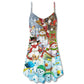 Snowman Happy Farm Holiday – Women's Summer Sleeveless V-Neck Camisole Dress