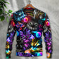 Golf Playing Cat Neon Lightning Art – Sweater - Ugly Christmas Sweater