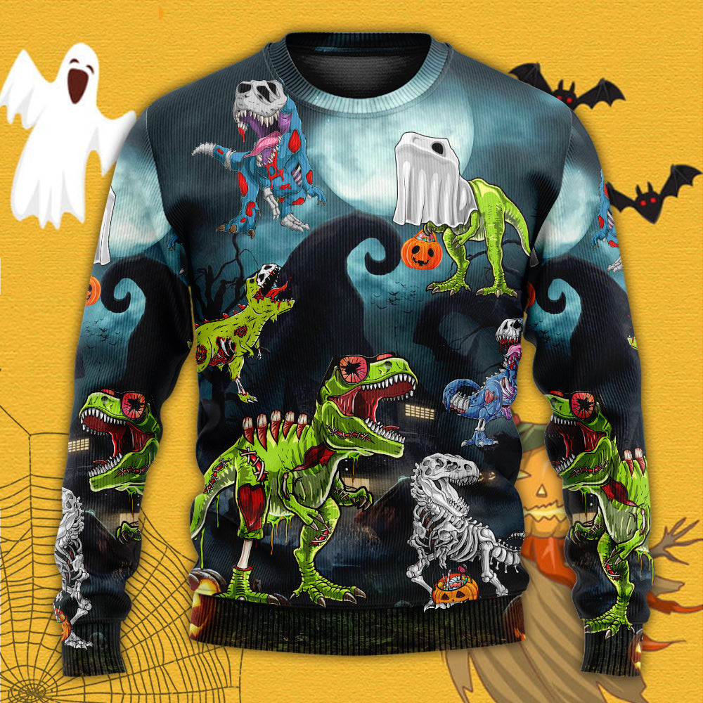 Halloween Dinosaur Fantasy Night Art – Sweater - Ugly Christmas Sweater