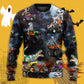 Halloween Skeleton Dinosaur Monster Truck Art – Sweater - Ugly Christmas Sweater