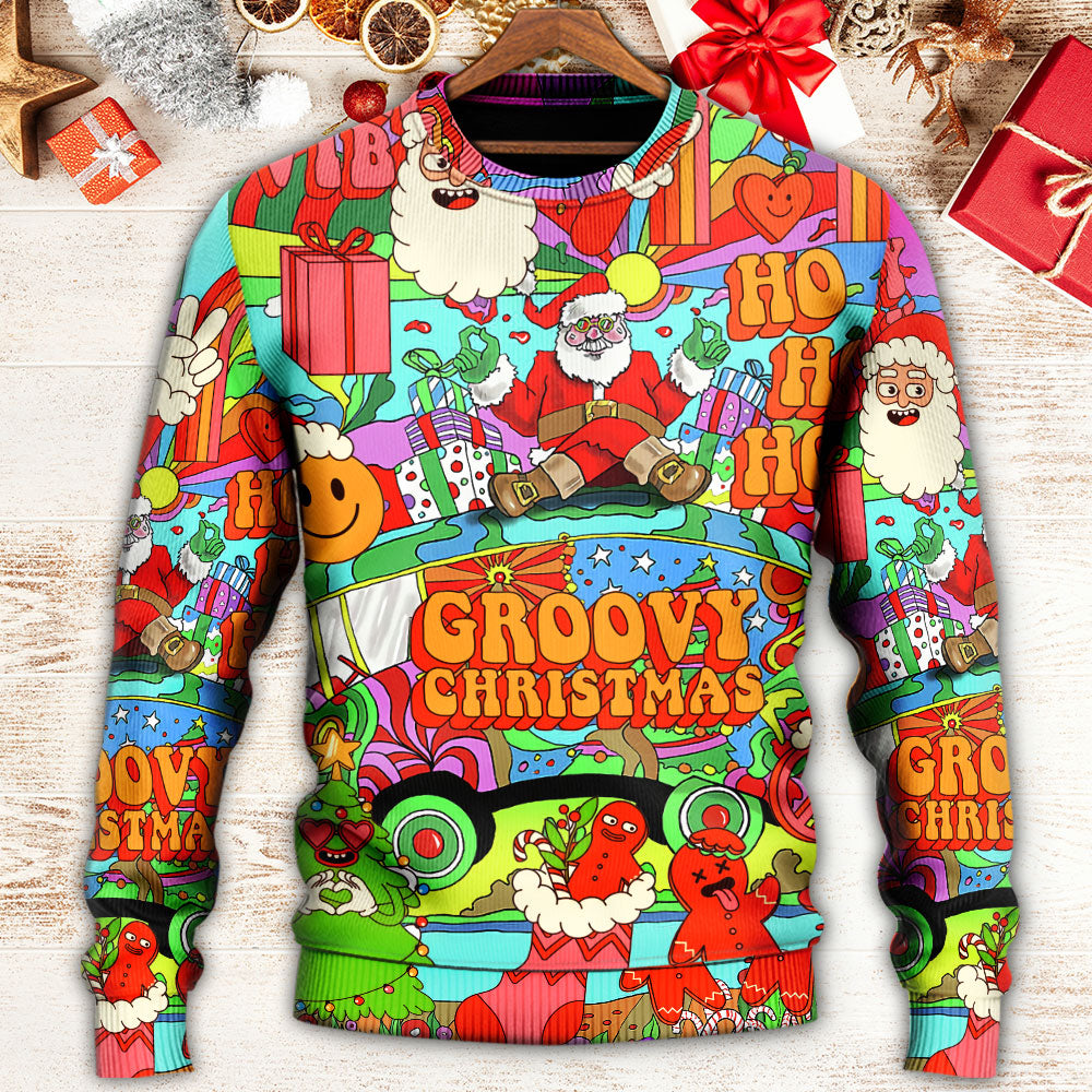 Christmas Hippie Santa Bus Peace – Sweater - Ugly Christmas Sweater