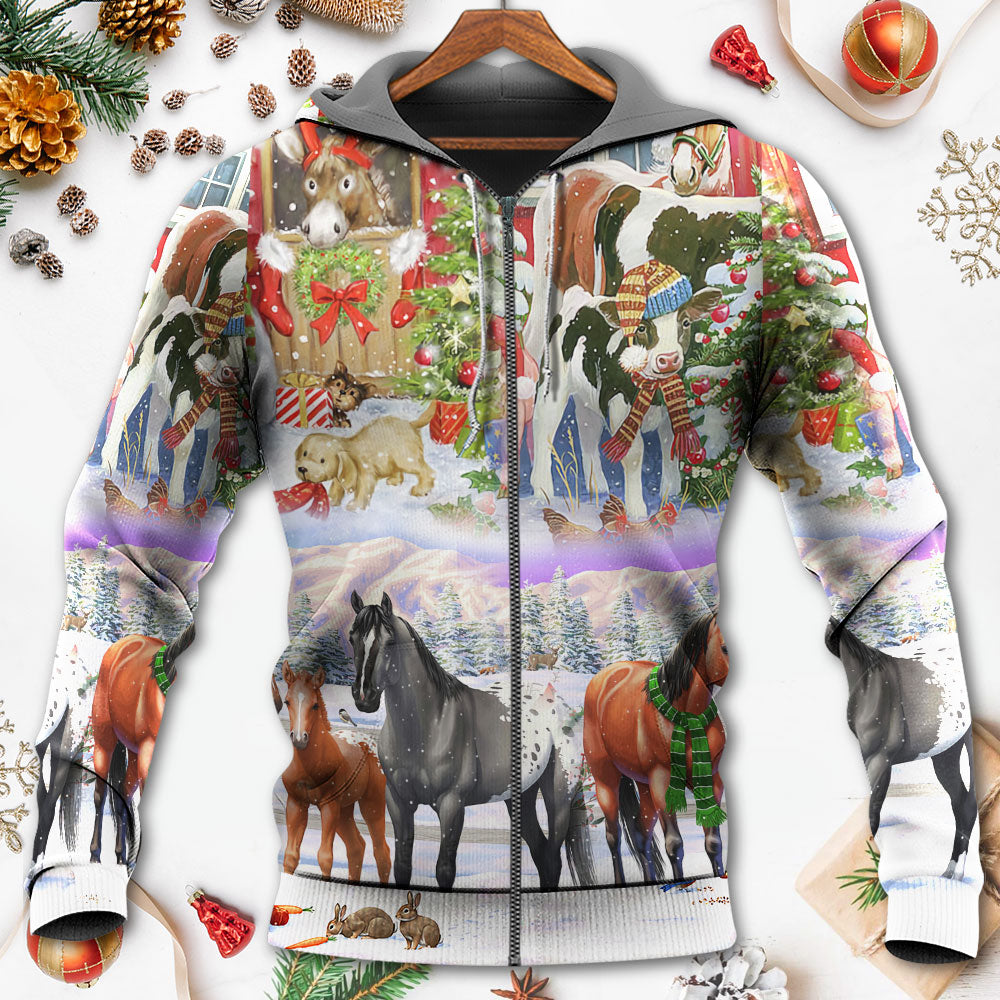 Christmas Farm Merry Xmas Everyone - Hoodie