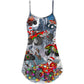 Christmas Santa Driving Red Truck – Women's Summer Sleeveless V-Neck Camisole Dress