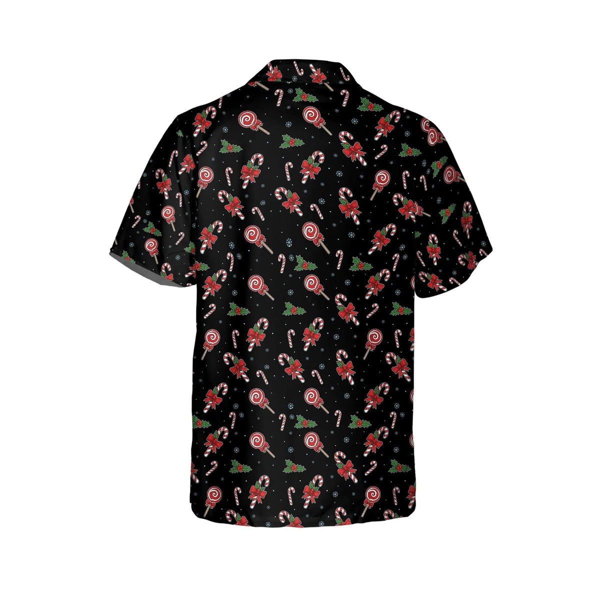 Christmas Candy Cane Black Peppermint Festive Holiday – Hawaiian Shirt