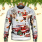 Christmas Santa Gift Snow Painting Art – Sweater - Ugly Christmas Sweater