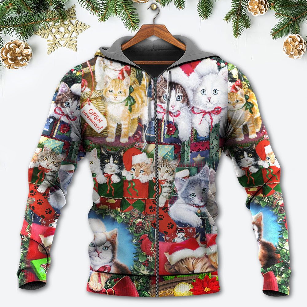 Cat Christmas Tree Merry Xmas - 3D Hoodie