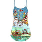 Christmas Cute Santa Happy Mood – Women's Summer Sleeveless V-Neck Camisole Dress