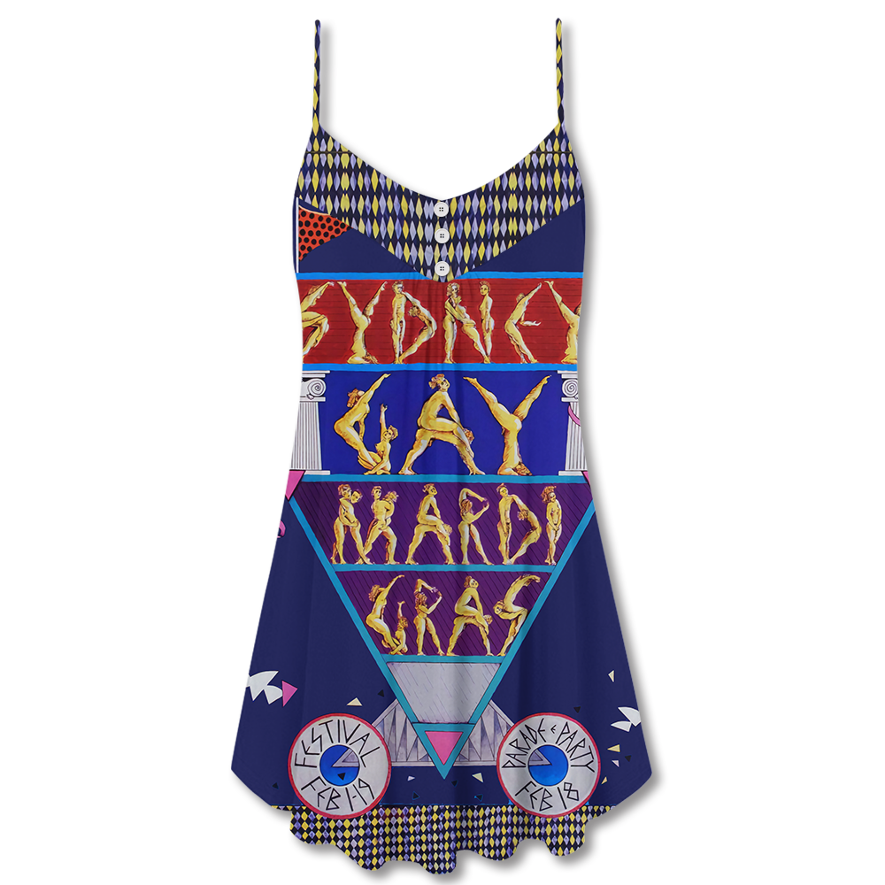 Pride Festival Vibes – Women's Summer Sleeveless V-Neck Camisole Dress