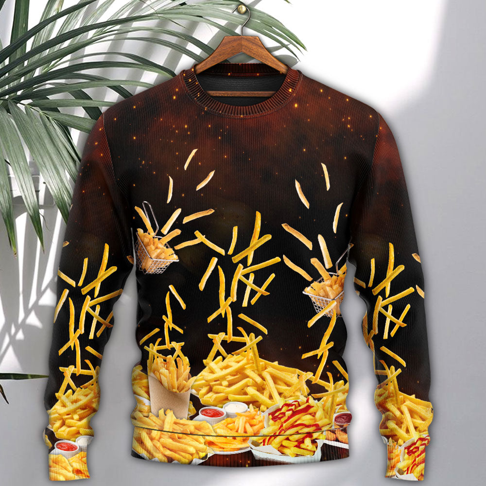 French Fries Fast Food Delicious Art – Sweater - Ugly Christmas Sweater