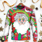 Christmas Colorful Santa Hippie Art – Sweater - Ugly Christmas Sweater