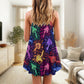 Colorful Galaxy Mushroom Bright – Women's Summer Sleeveless V-Neck Camisole Dress
