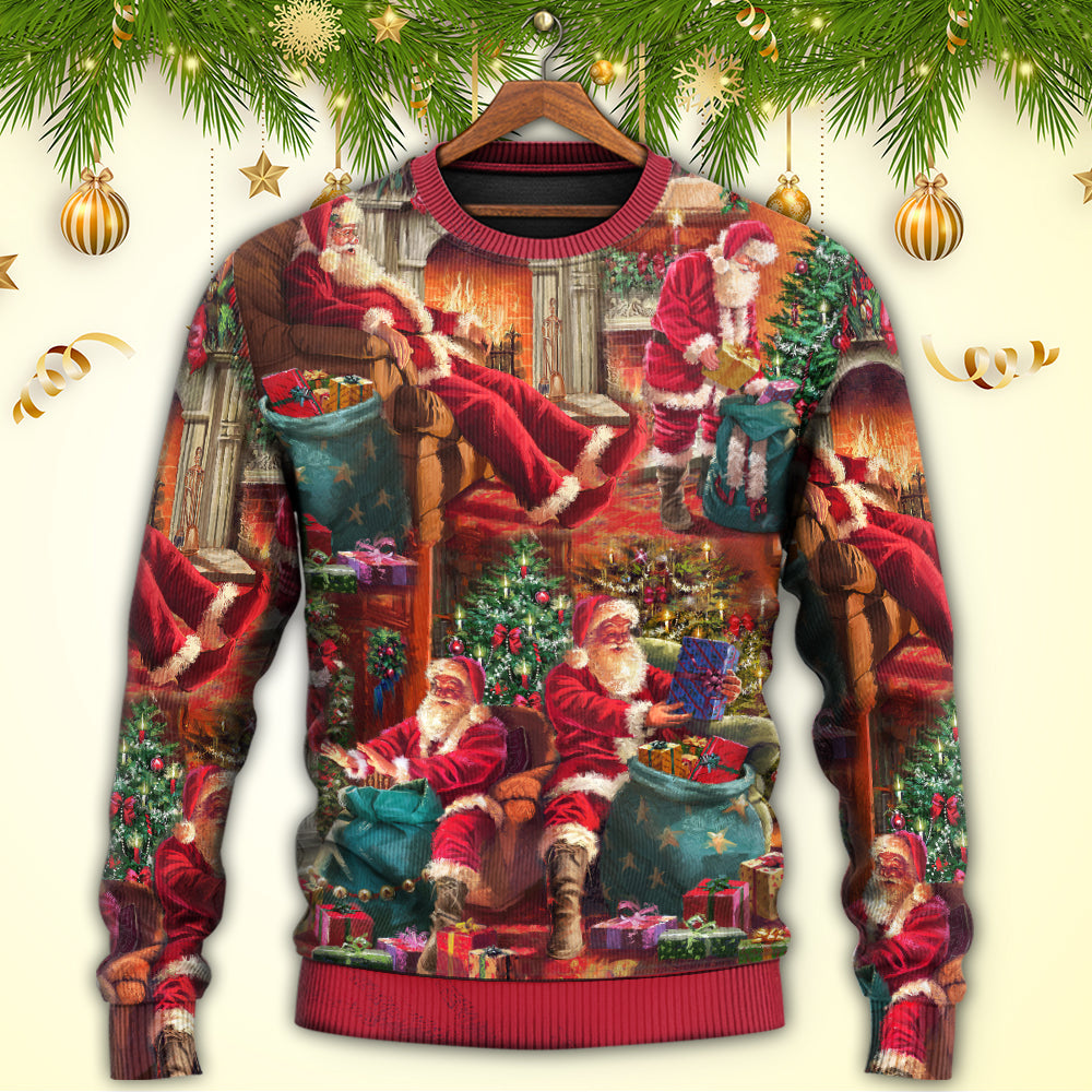 Christmas Santa Story Chilling Happy Xmas – Sweater - Ugly Christmas Sweater