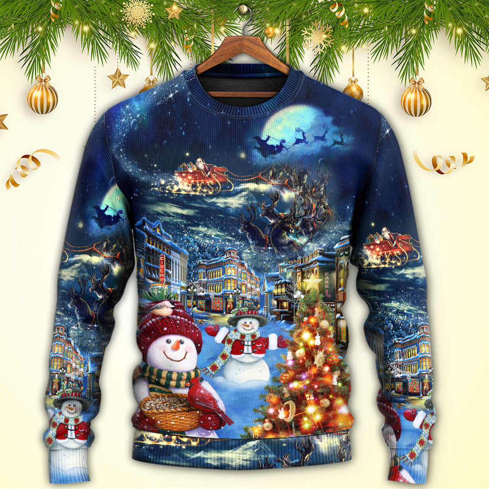 Christmas Family Snowman Santa Love Light – Sweater - Ugly Christmas Sweater
