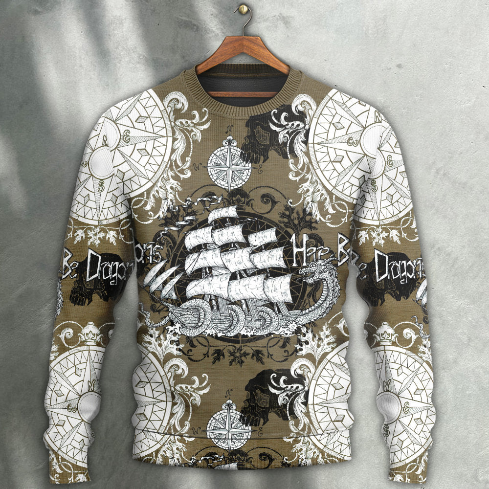 Dragon Old Ship Vintage Anchor Art – Sweater - Ugly Christmas Sweater