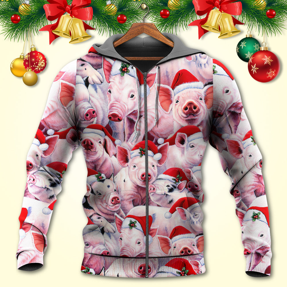 Funny Piggies Christmas Art - 3D Hoodie