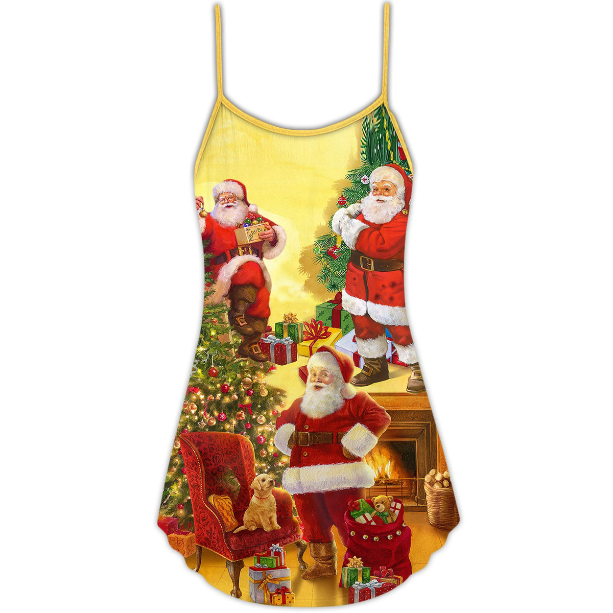 Santa Story Holiday Joy – Women's Summer Sleeveless V-Neck Camisole Dress