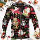Christmas Joyful Santa Snowman Merry Xmas - Hoodie