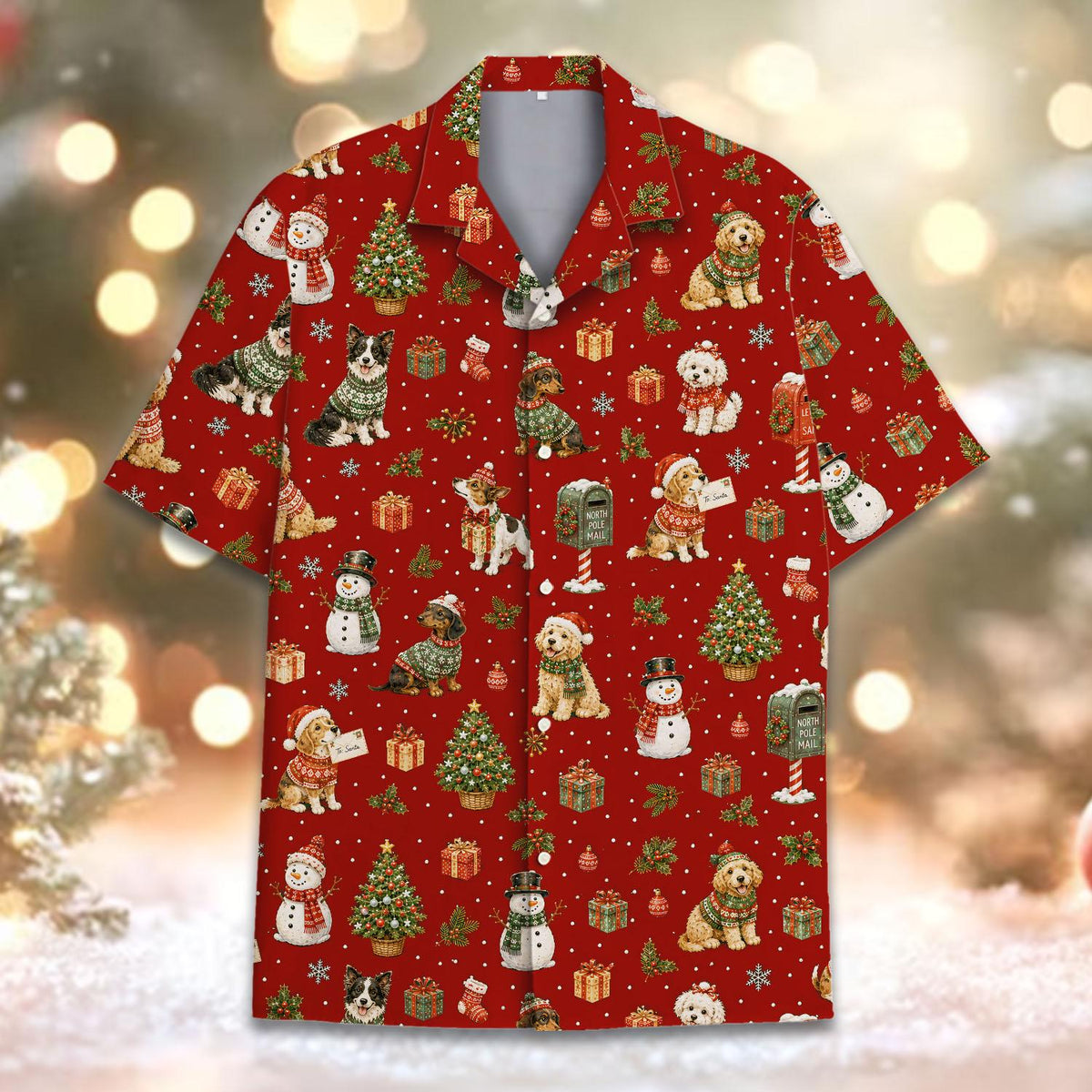 Christmas Dog Snowman Holiday Party 2 – Hawaiian Shirt