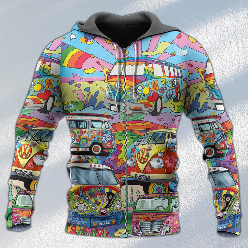 Hippie Van Colorful Peace - 3D Hoodie