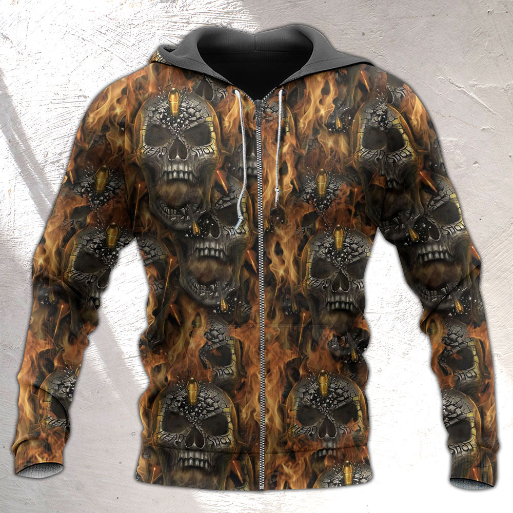 Skull Fire Impact Art - 3D Hoodie