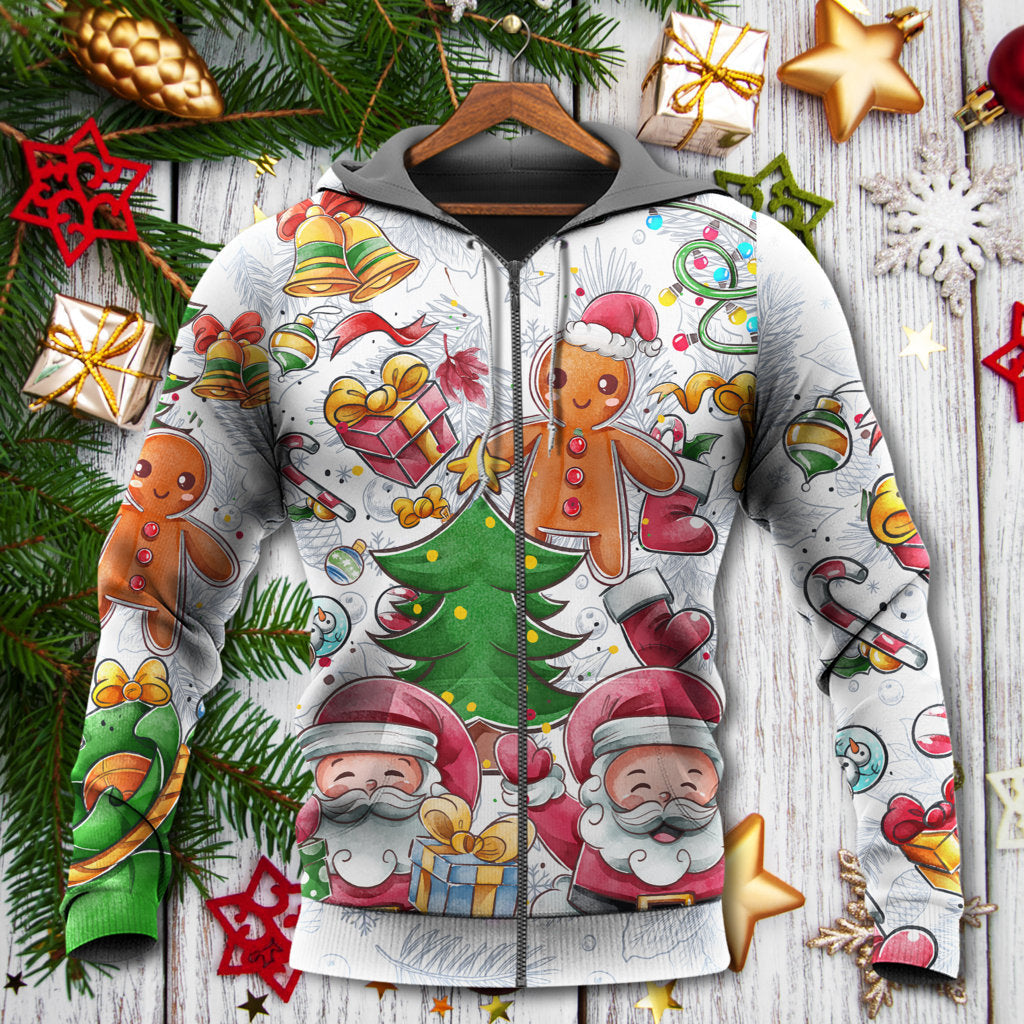 Christmas Santa Cute Snowman Gingerbread - Hoodie