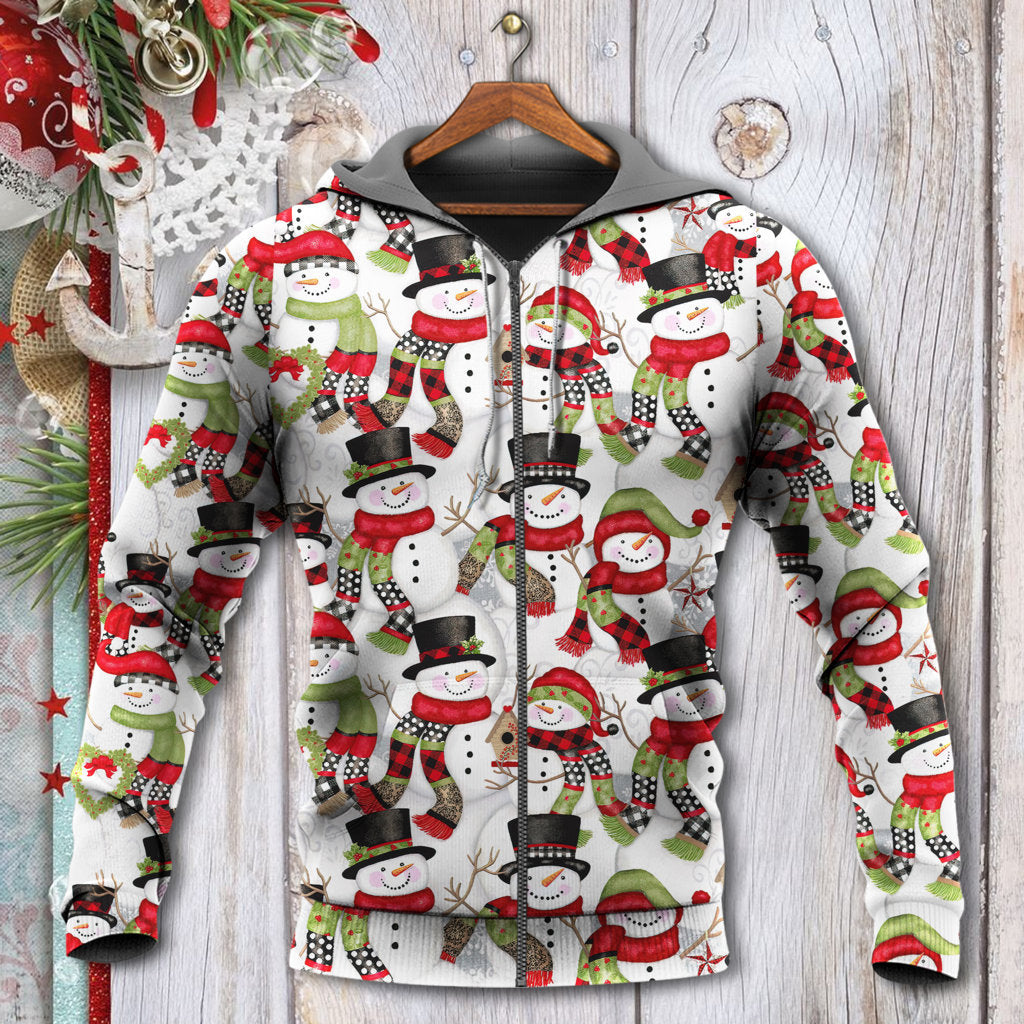 Christmas Snowman Family Happy Xmas - Hoodie
