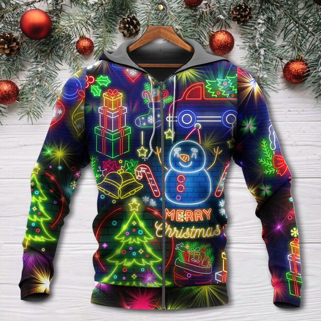Christmas Bright Neon Lights - 3D Hoodie