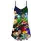 Watch Neon Merry Christmas – Women's Summer Sleeveless V-Neck Camisole Dress