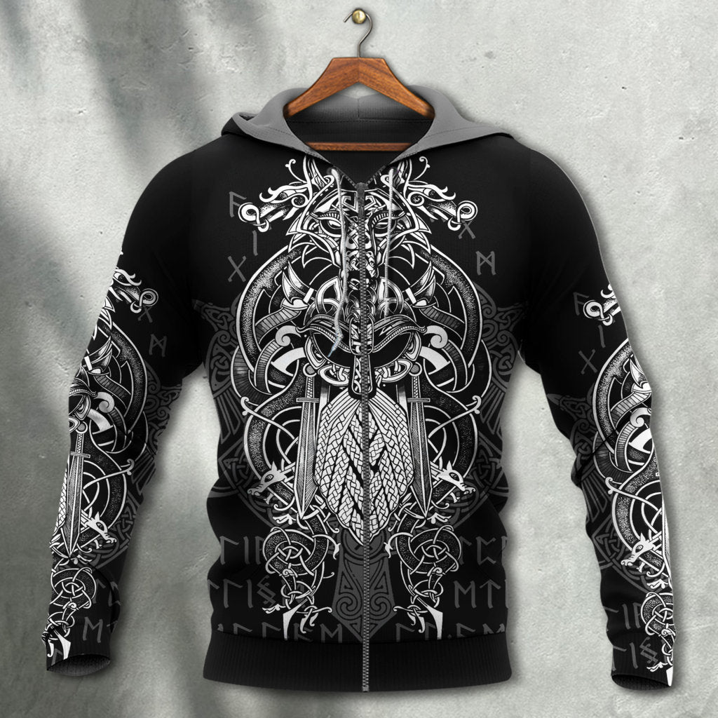 Viking Warrior Blood Pattern Style - 3D Hoodie