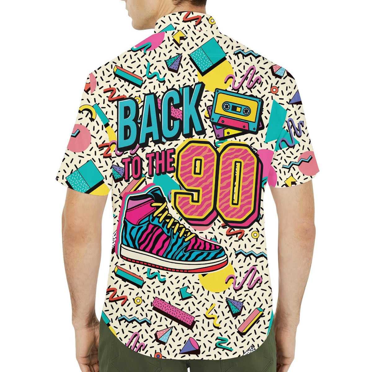Retro 90s Neon Cassette Sneaker Vintage Party – Hawaiian Shirt