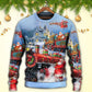 Christmas Santa Train Gift Painting Art – Sweater - Ugly Christmas Sweater