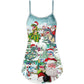 Christmas Roarsome Santa Funny – Women's Summer Sleeveless V-Neck Camisole Dress