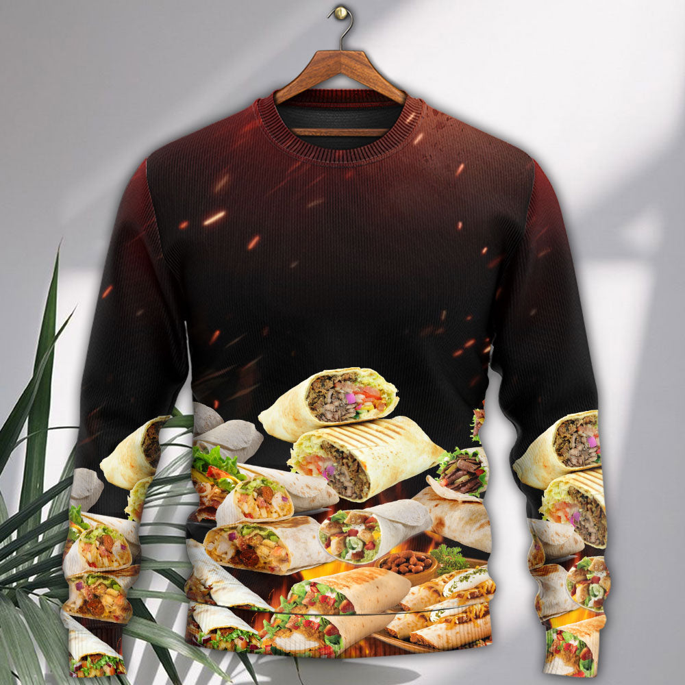 Burritos Fast Food Delicious Art – Sweater - Ugly Christmas Sweater