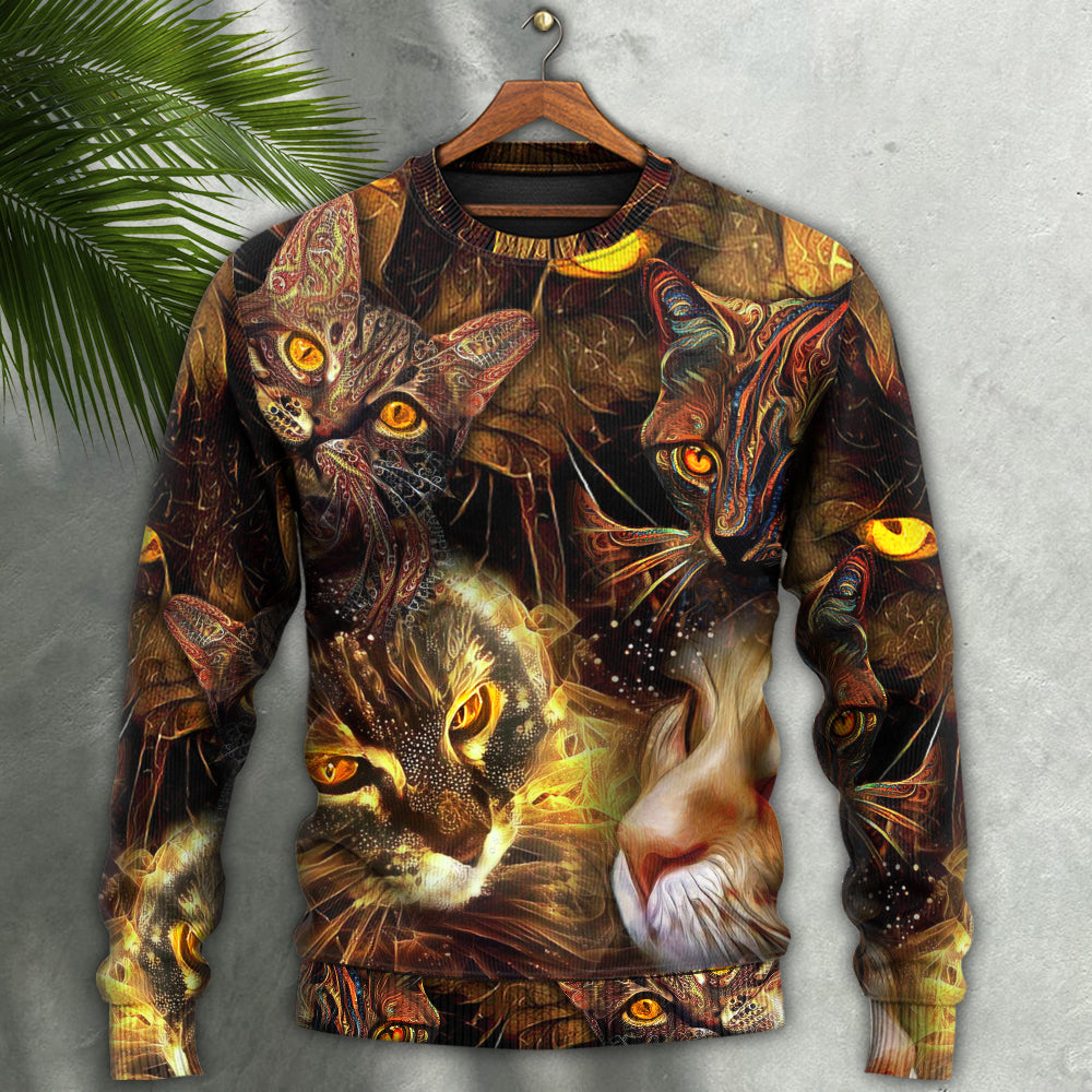 Cat Lightning Art Lover Style – Sweater - Ugly Christmas Sweater