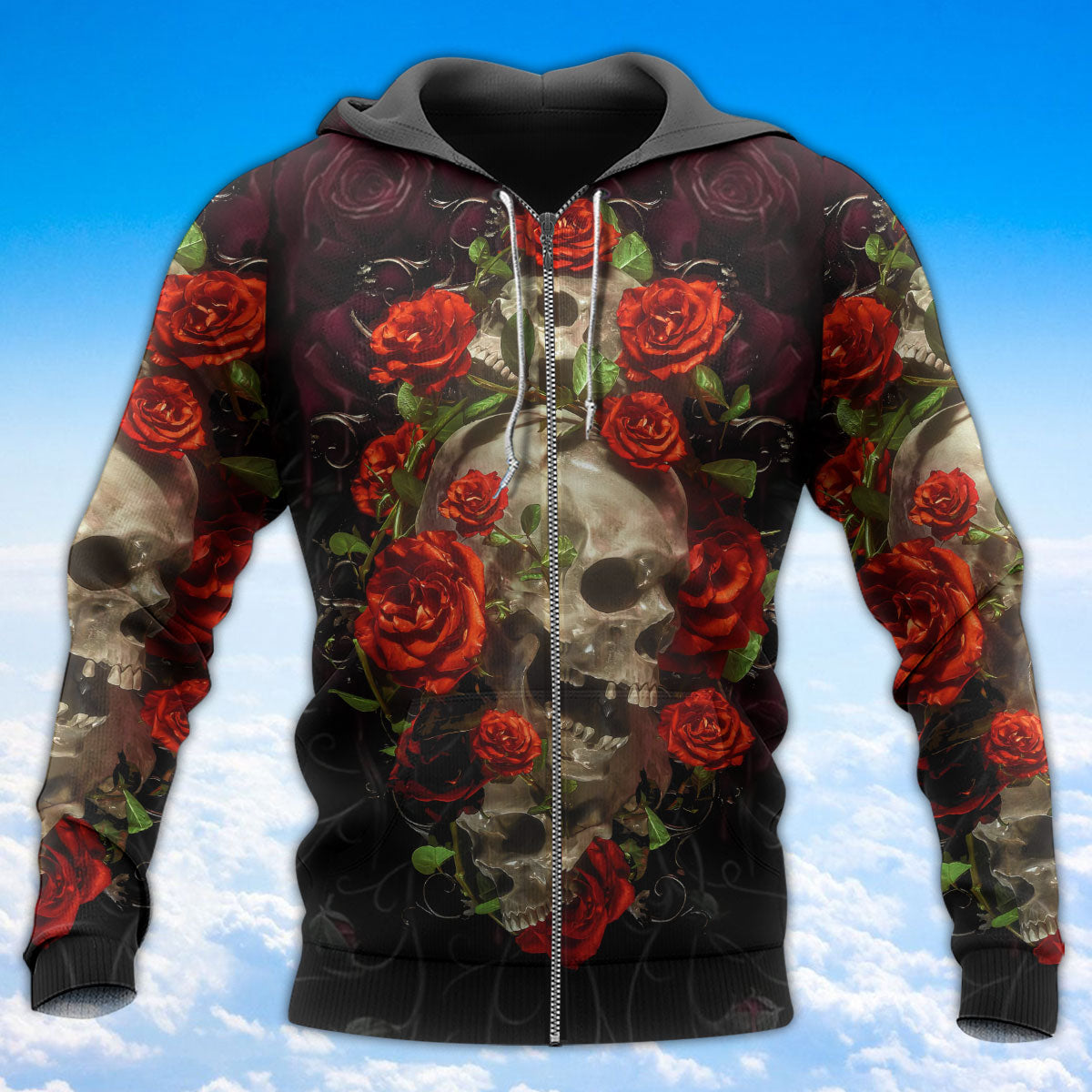 Skull And Roses Art - 3D Hoodie