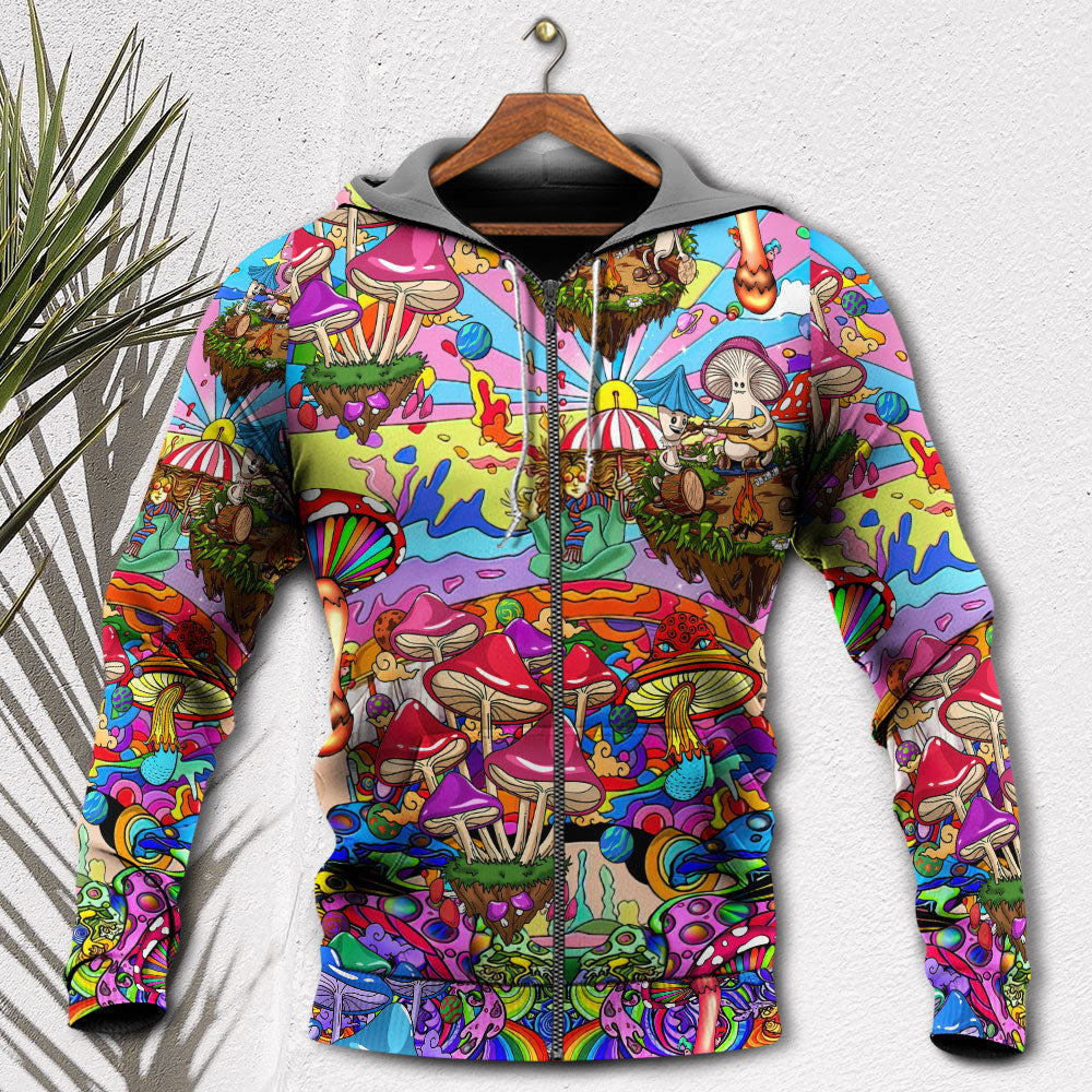 Hippie Psychedelic Mushroom Trippy Art - Hoodie