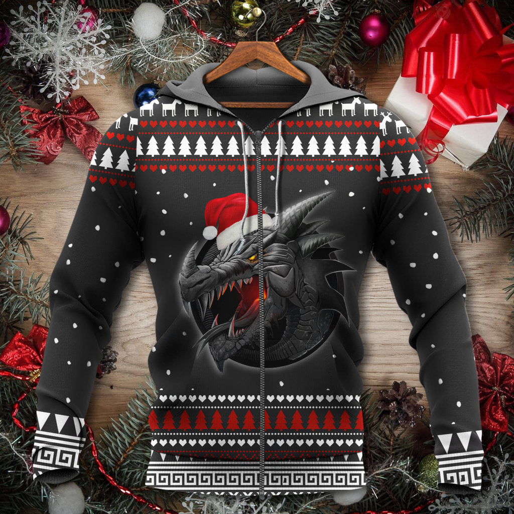 Christmas Dragon Strong Holiday Style - 3D Hoodie