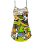 Golf Dog Driving Cart – Women's Summer Sleeveless V-Neck Camisole Dress