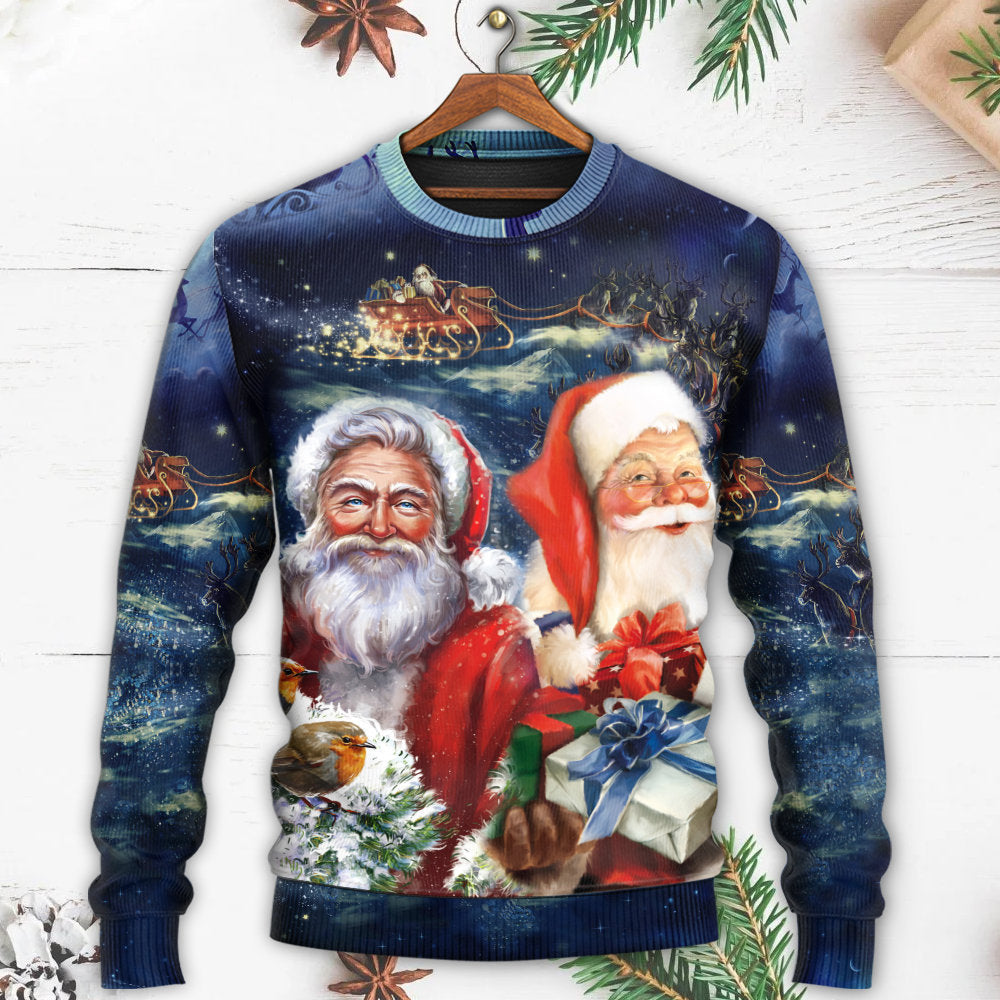 Christmas Santa Claus Snow Scene – Sweater - Ugly Christmas Sweater