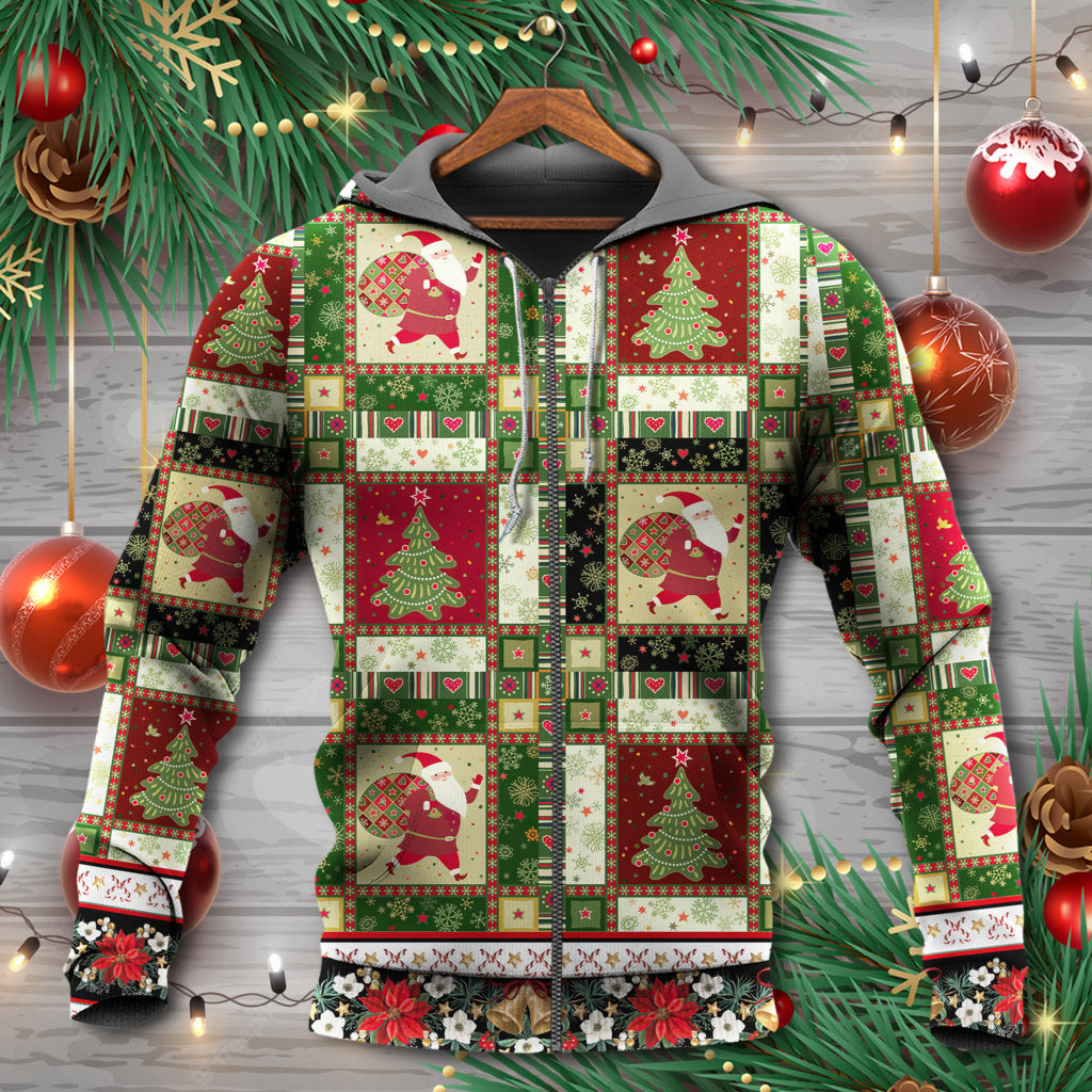Christmas Santa And Fir Tree - Hoodie